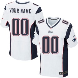 Nike New England Patriots Men's Customized Elite White Road Jersey