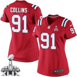 New England Patriots Jamie Collins Official Nike Red Elite Women's Alternate Super Bowl XLIX NFL Jersey