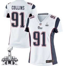 New England Patriots Jamie Collins Official Nike White Elite Women's Road Super Bowl XLIX NFL Jersey