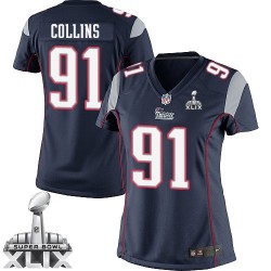 New England Patriots Jamie Collins Official Nike Navy Blue Limited Women's Home Super Bowl XLIX NFL Jersey