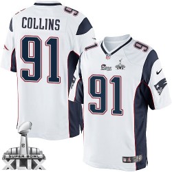 New England Patriots Jamie Collins Official Nike White Limited Youth Road Super Bowl XLIX NFL Jersey