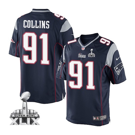 New England Patriots Jamie Collins Official Nike Navy Blue Limited Youth Home Super Bowl XLIX NFL Jersey