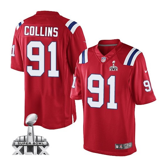 New England Patriots Jamie Collins Official Nike Red Limited Youth Alternate Super Bowl XLIX NFL Jersey