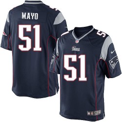 New England Patriots Jerod Mayo Official Nike Navy Blue Limited Adult Home NFL Jersey