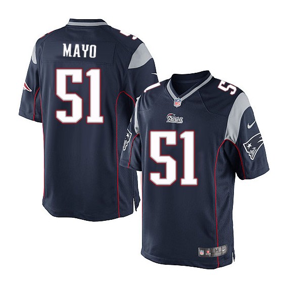 New England Patriots Jerod Mayo Official Nike Navy Blue Limited Adult Home NFL Jersey