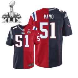 New England Patriots Jerod Mayo Official Nike Two Tone Limited Adult Team/Alternate Super Bowl XLIX NFL Jersey