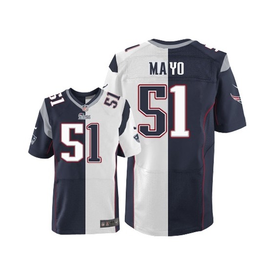 New England Patriots Jerod Mayo Official Nike Two Tone Limited Adult Team/Road NFL Jersey