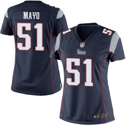 New England Patriots Jerod Mayo Official Nike Navy Blue Elite Women's Home NFL Jersey