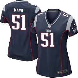 New England Patriots Jerod Mayo Official Nike Navy Blue Game Women's Home NFL Jersey