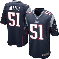 New England Patriots Jerod Mayo Official Nike Navy Blue Elite Youth Home NFL Jersey