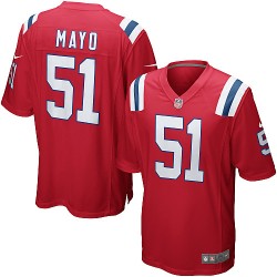 New England Patriots Jerod Mayo Official Nike Red Game Youth Alternate NFL Jersey