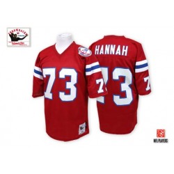 New England Patriots John Hannah Official Mitchell and Ness Red Authentic Adult Alternate Throwback NFL Jersey