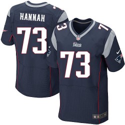 New England Patriots John Hannah Official Nike Navy Blue Elite Adult Home NFL Jersey