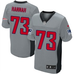 New England Patriots John Hannah Official Nike Grey Shadow Limited Adult NFL Jersey