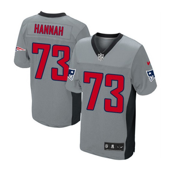 New England Patriots John Hannah Official Nike Grey Shadow Limited Adult NFL Jersey