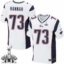New England Patriots John Hannah Official Nike White Elite Adult Road Super Bowl XLIX NFL Jersey