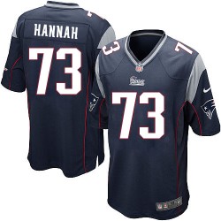 New England Patriots John Hannah Official Nike Navy Blue Game Adult Home NFL Jersey