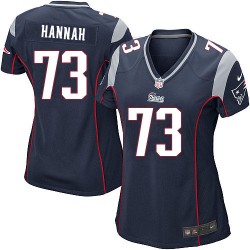 New England Patriots John Hannah Official Nike Navy Blue Game Women's Home NFL Jersey