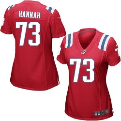 New England Patriots John Hannah Official Nike Red Game Women's Alternate NFL Jersey