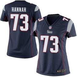 New England Patriots John Hannah Official Nike Navy Blue Elite Women's Home NFL Jersey