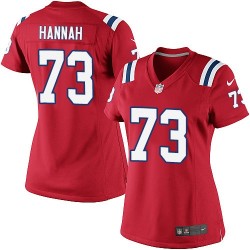 New England Patriots John Hannah Official Nike Red Elite Women's Alternate NFL Jersey