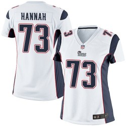 New England Patriots John Hannah Official Nike White Limited Women's Road NFL Jersey