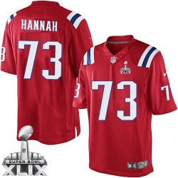 New England Patriots John Hannah Official Nike Red Elite Youth Alternate Super Bowl XLIX NFL Jersey