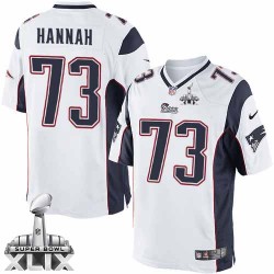 New England Patriots John Hannah Official Nike White Elite Youth Road Super Bowl XLIX NFL Jersey