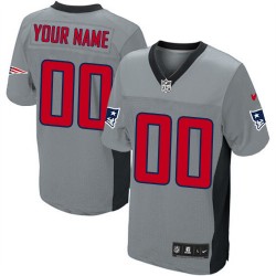 Nike New England Patriots Men's Customized Limited Grey Shadow Jersey