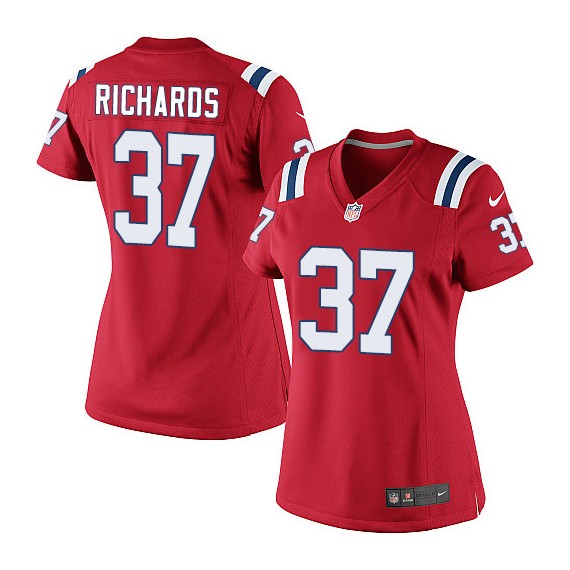 New England Patriots Jordan Richards Official Nike Red Elite Women's Alternate NFL Jersey