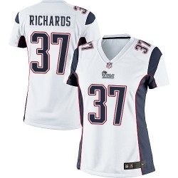 New England Patriots Jordan Richards Official Nike White Limited Women's Road NFL Jersey