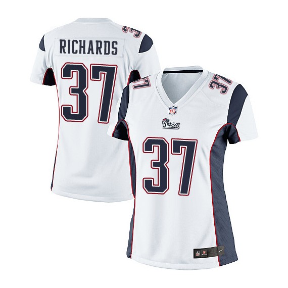 New England Patriots Jordan Richards Official Nike White Limited Women's Road NFL Jersey
