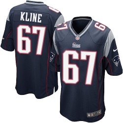 New England Patriots Josh Kline Official Nike Navy Blue Game Adult Home NFL Jersey