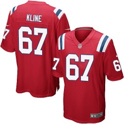 New England Patriots Josh Kline Official Nike Red Game Adult Alternate NFL Jersey