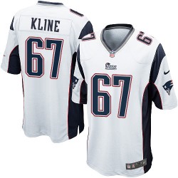 New England Patriots Josh Kline Official Nike White Game Adult Road NFL Jersey