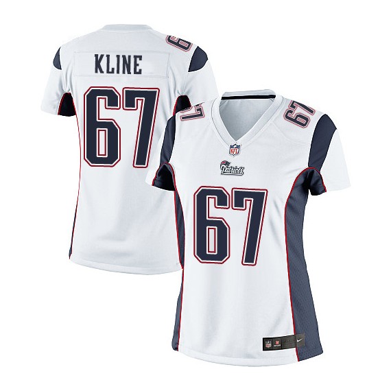 New England Patriots Josh Kline Official Nike White Elite Women's Road NFL Jersey