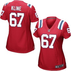 New England Patriots Josh Kline Official Nike Red Game Women's Alternate NFL Jersey