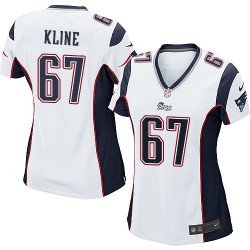 New England Patriots Josh Kline Official Nike White Game Women's Road NFL Jersey
