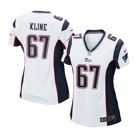 New England Patriots Josh Kline Official Nike White Game Women's Road NFL Jersey