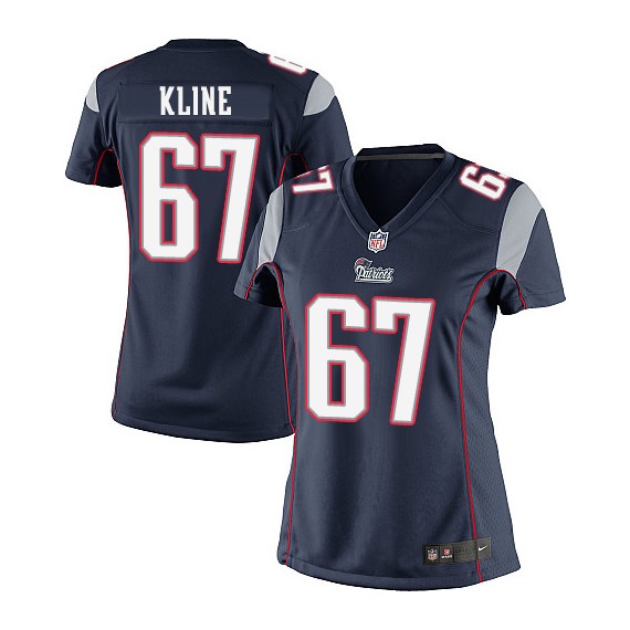 New England Patriots Josh Kline Official Nike Navy Blue Limited Women's Home NFL Jersey