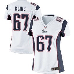 New England Patriots Josh Kline Official Nike White Limited Women's Road NFL Jersey