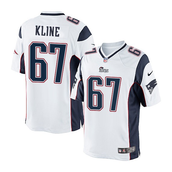 New England Patriots Josh Kline Official Nike White Elite Youth Road NFL Jersey