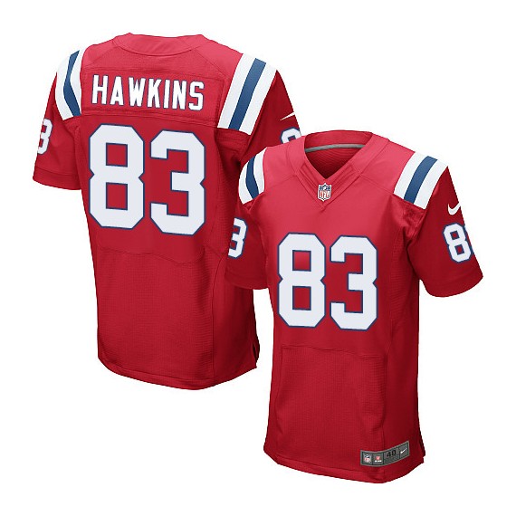 New England Patriots Lavelle Hawkins Official Nike Red Elite Adult Alternate NFL Jersey