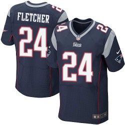 New England Patriots Bradley Fletcher Official Nike Navy Blue Elite Adult Home NFL Jersey
