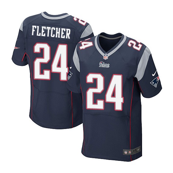 New England Patriots Bradley Fletcher Official Nike Navy Blue Elite Adult Home NFL Jersey