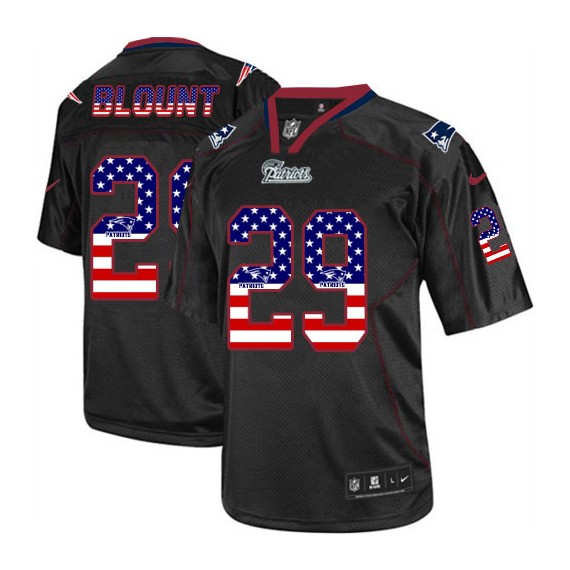 New England Patriots LeGarrette Blount Official Nike Black Limited Adult USA Flag Fashion NFL Jersey