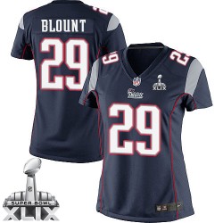 New England Patriots LeGarrette Blount Official Nike Navy Blue Elite Women's Home Super Bowl XLIX NFL Jersey