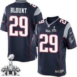 New England Patriots LeGarrette Blount Official Nike Navy Blue Elite Youth Home Super Bowl XLIX NFL Jersey