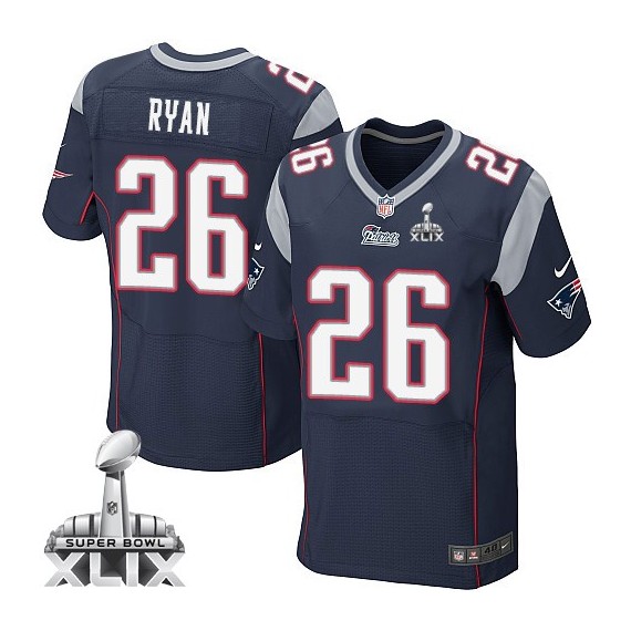 New England Patriots Logan Ryan Official Nike Navy Blue Elite Adult Home Super Bowl XLIX NFL Jersey