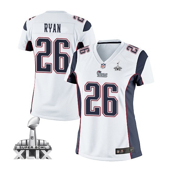 New England Patriots Logan Ryan Official Nike White Limited Women's Road Super Bowl XLIX NFL Jersey
